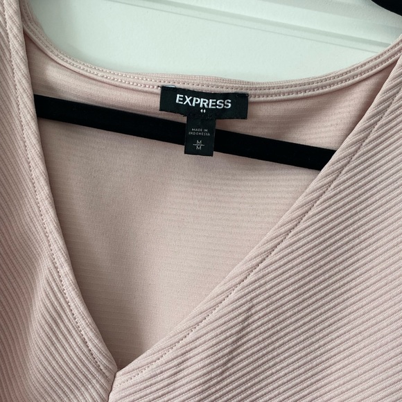 Women’s Ribbed Express Light Pink Blouse - Picture 2 of 3